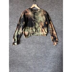 Cotton Citizen Women XS Distressed Cropped Sweatshirt Grunge Luxury Streetwear
